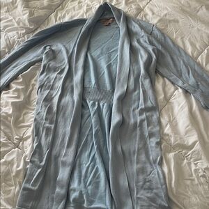 Philosophy Soft Blue Ribbed Cardigan